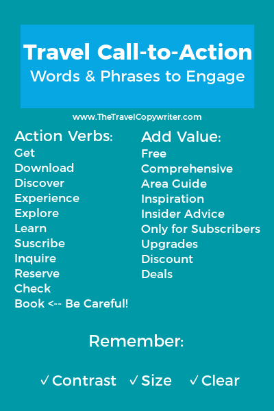 travel call-to-action cheat sheet