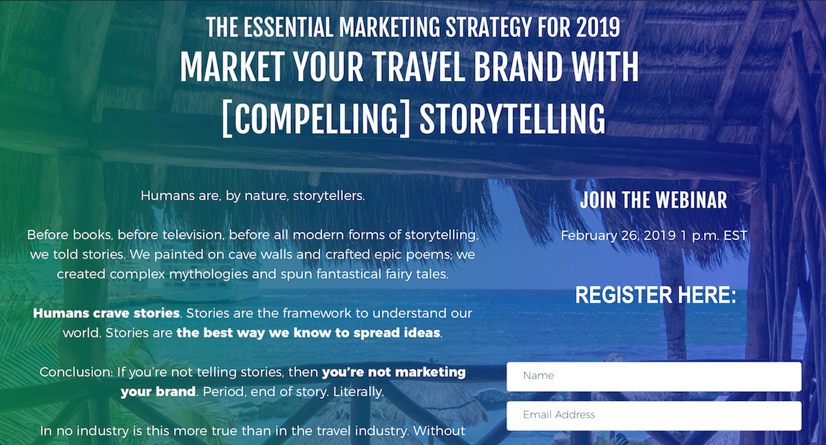 travel storytelling webinar